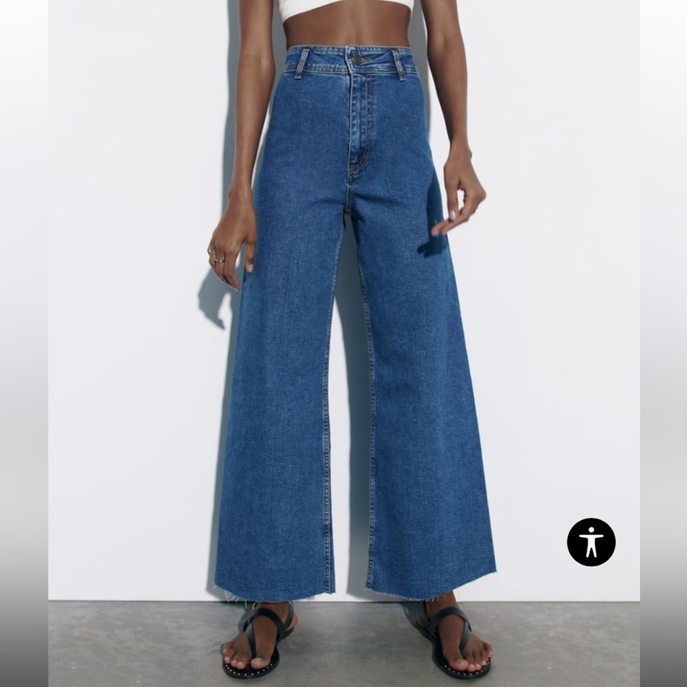 Zara High-Waisted Sailor Straight (Marine)  Jeans